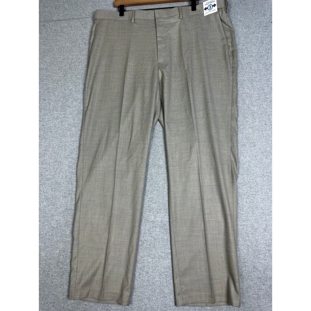 NEW Saddlebred Performance Dress Pant Men 40x30 Tan Traveler Straight Stretch